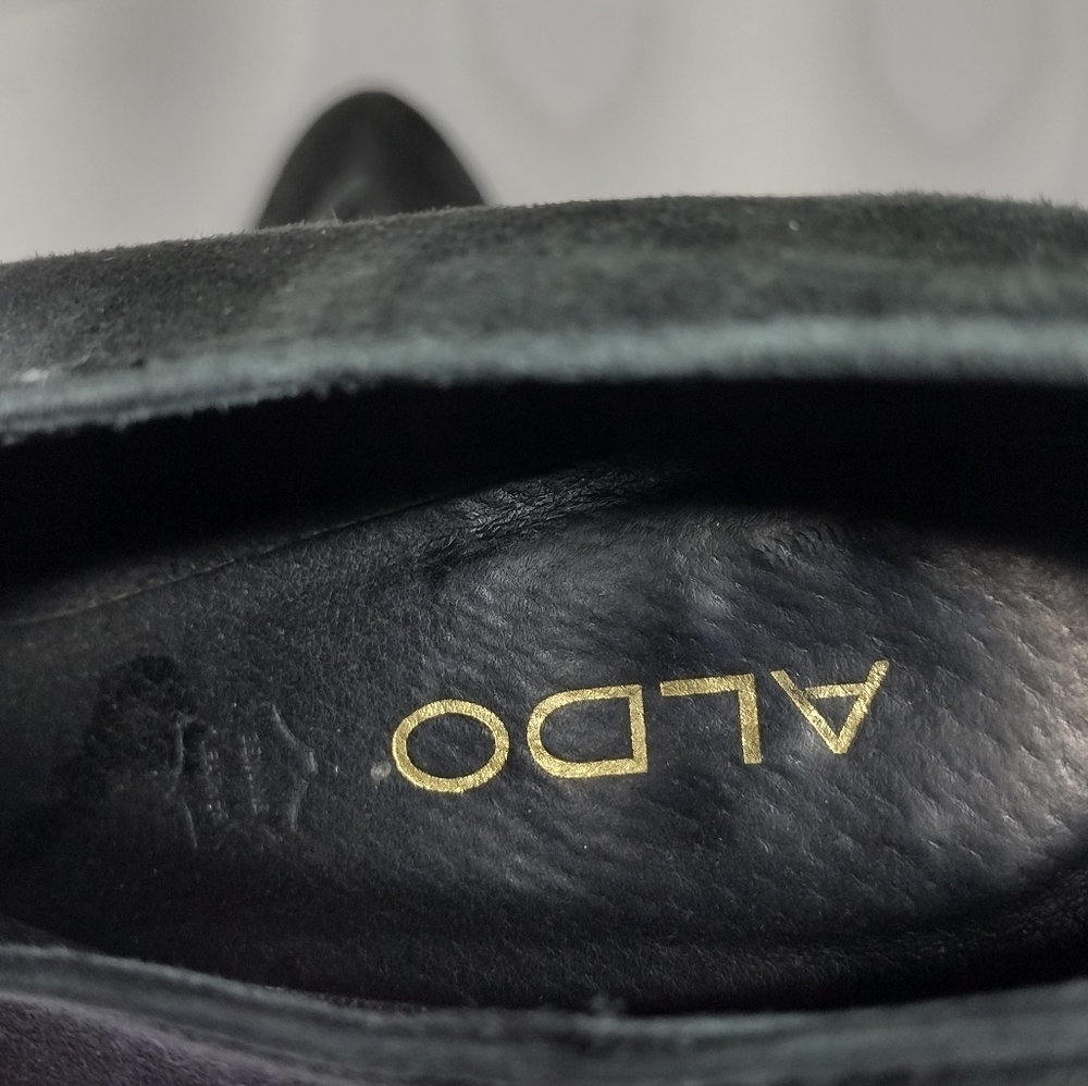 Black Suede Aldo "Tallo Shooties" l Stiletto l Size 8.5 l Genuine Leather - Picture 11 of 12